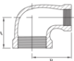 AAP Galvanised Malleable Female-Female Reducing Elbow 90 Degree-6467