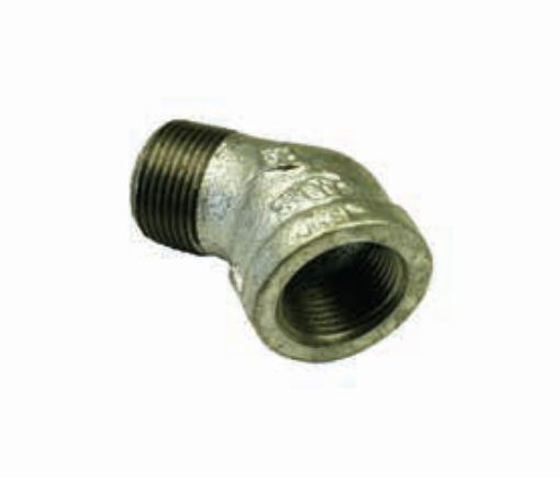 AAP Galvanised Malleable Male-Female Elbow 45 Degree-6471