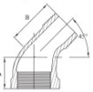 AAP Galvanised Malleable Male-Female Elbow 45 Degree-6472