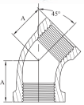 AAP Galvanised Malleable Female-Female Elbow 45 Degree-6481