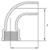 AAP Galvanised Malleable Male-Female Bend 90 Degree-6505