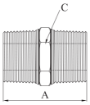 AAP Industries High Pressure 3000lb Cross Over Nipple (BSP, NPT) 316/316L-2