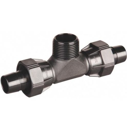Hansen Male Tee Connector Barbed LD Poly Pipe Fittings-1