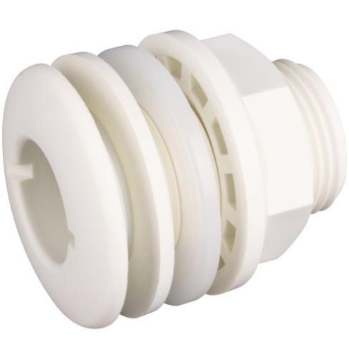 Hansen Short Male Tank Fitting White-1
